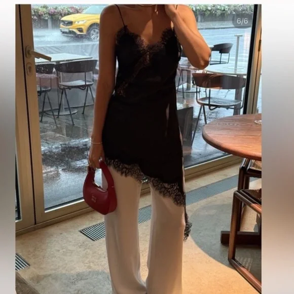 Zara NWT asymmetric lace dress black 5919/200 - Picture 4 of 16